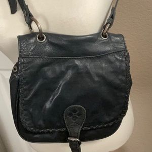 Black leather Patricia Nash crossbody bag
